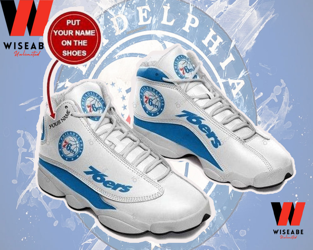 Custom Name NBA Basketball Philadelphia 76ers Shoes Jordan 13