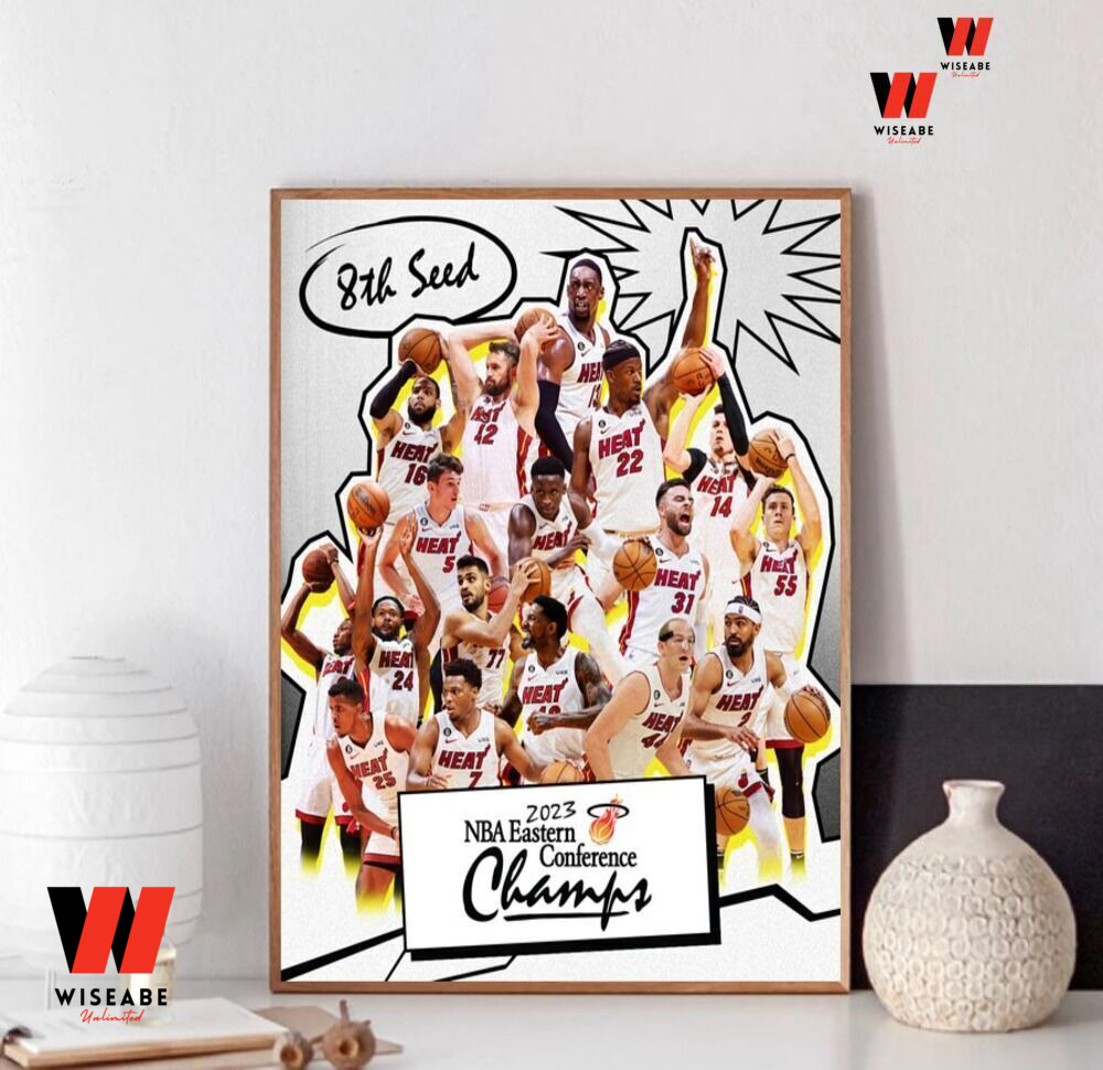 Cheap NBA 2023 Miami Heat Eastern Conference Champions Poster, Miami Heat Champions Poster Wall Art