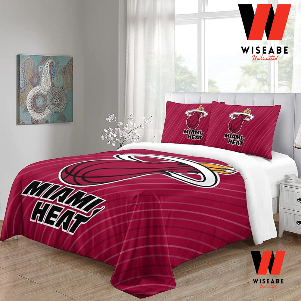 Cheap NBA Basketball Team Red Miami Heat Bedding Set