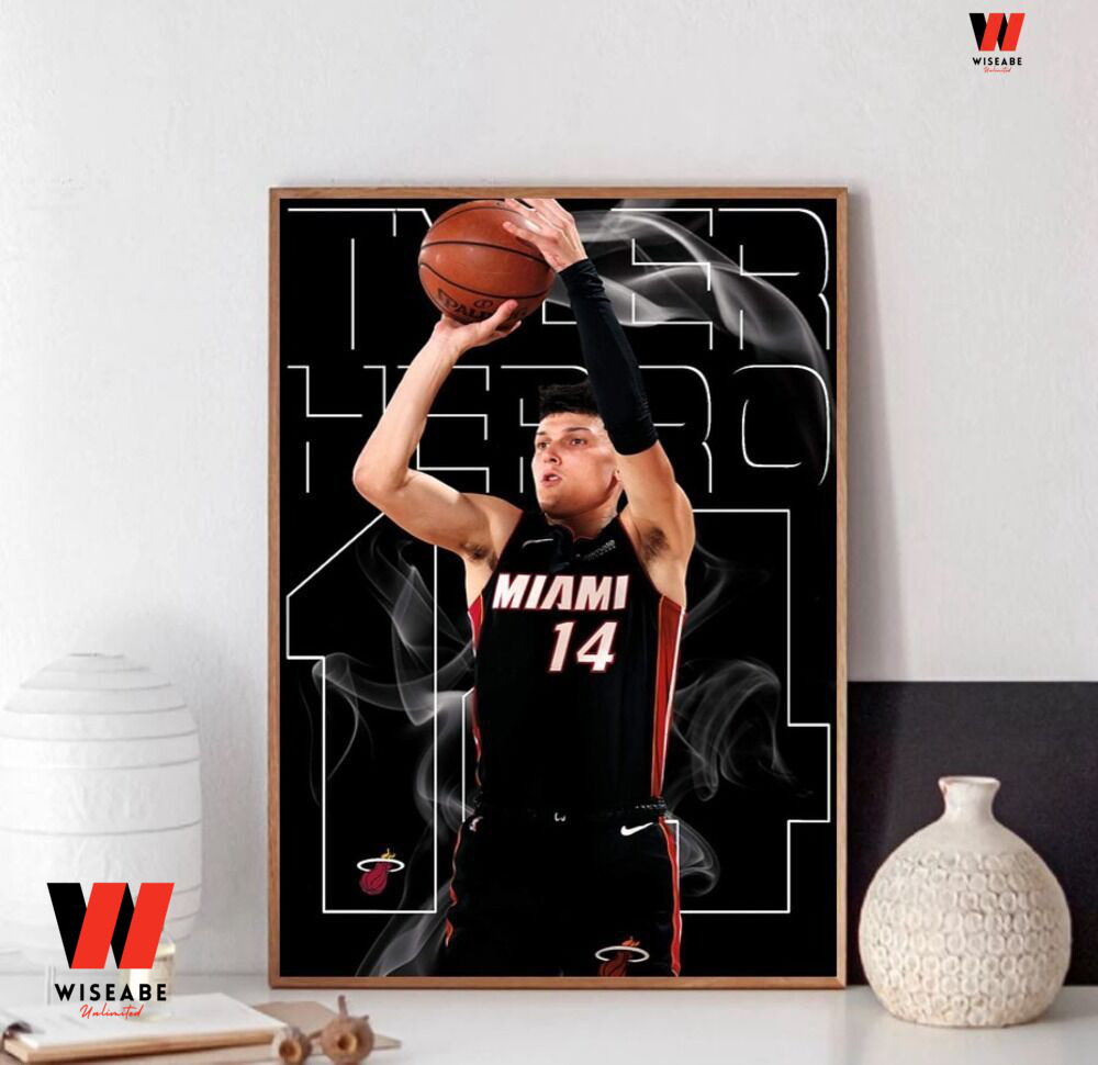 Cool NBA Basketball Number 14 Tyler Herro Miami Heat Poster