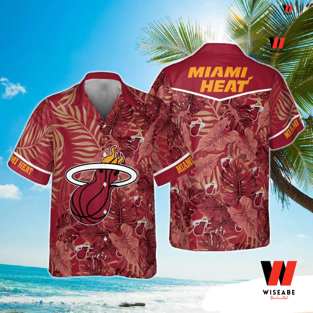 Cheap Tropical Flowers Red NBA Basketball Miami Heat Hawaiian Shirt