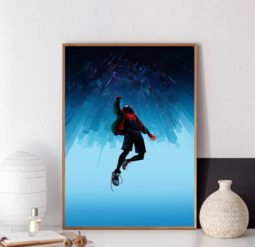 Unique Marvel Studios Miles Morales With Jordan Sneakers Spider Man Into The Spider Verse Poster