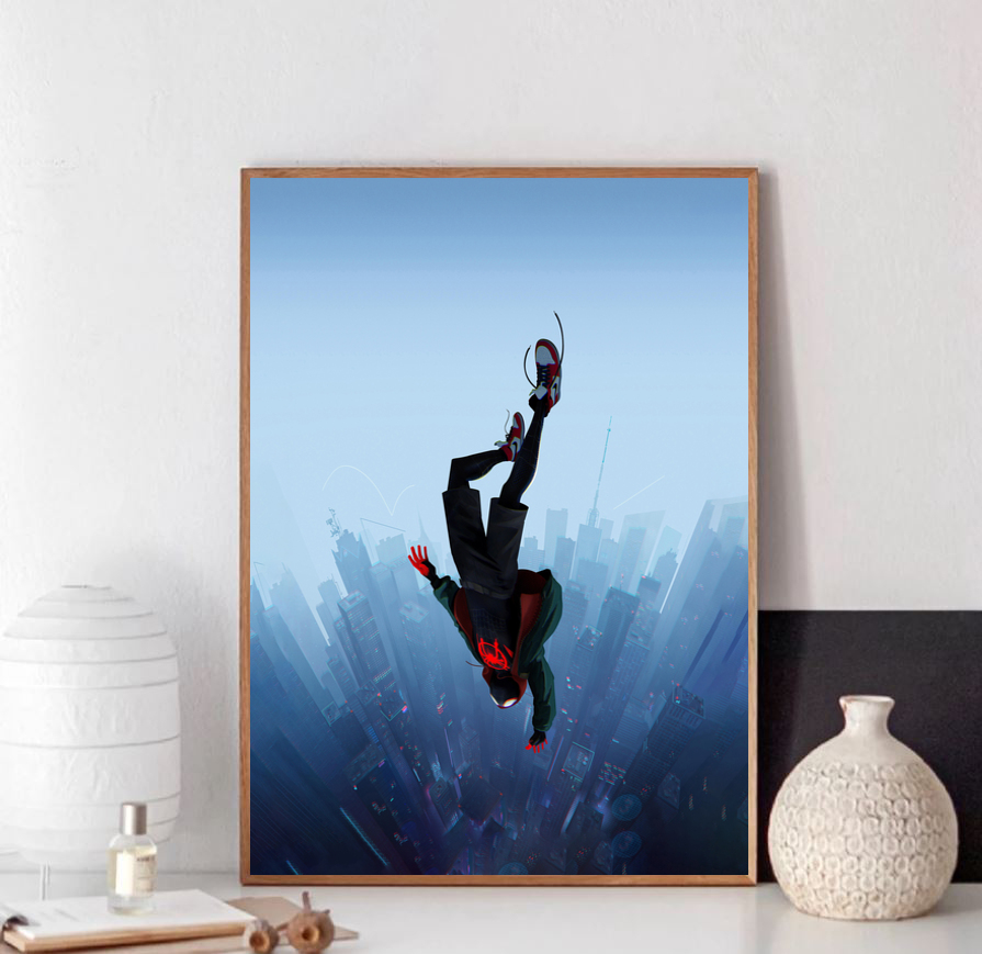 Hot Sony Pictures Movie 2018 Miles Morales Spider Man Into The Spider Verse Poster