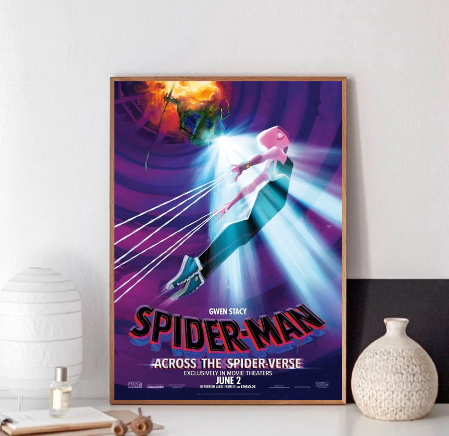 Hot AMC Gwen Stacy Across The Spider Verse Poster, Spiderman Gifts For Adults