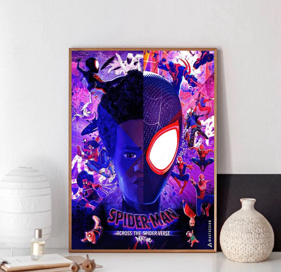 Hot Miles Morales Spider Man Across The Spider Verse Poster, Gifts For Marvel Fans