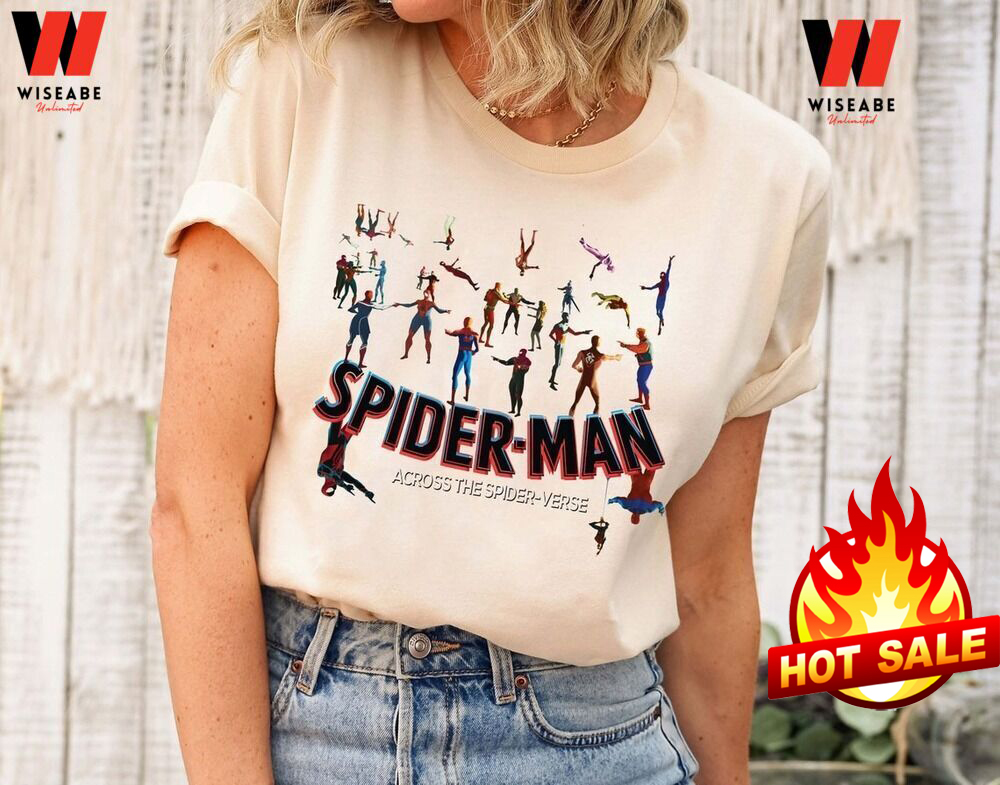 Cheap New Movie 2023 Multiple Spiderman Across The Spider Verse T Shirt, Spider Man Gifts