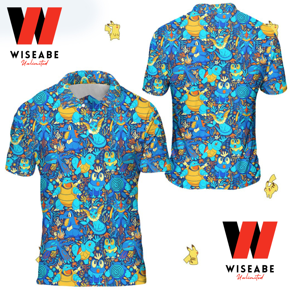 Cheap Blue Pokemon Polo Shirt, Pokemon Collared Shirt
