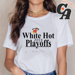 Cheap NBA 2023 Miami Heat White Hot Playoffs Shirt
