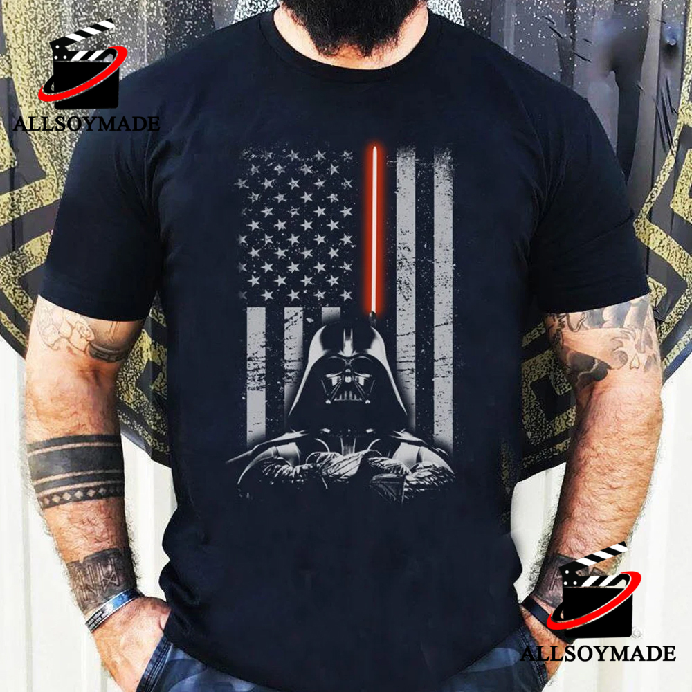 Cheap American Flag Lightsaber Darth Vader Dad Shirt New Star