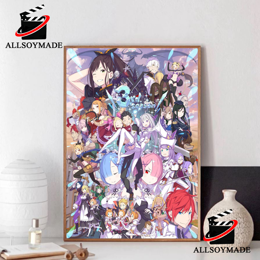 New Anime Japan Re Zero Season 3 Poster, Anime Fan Gift - Allsoymade