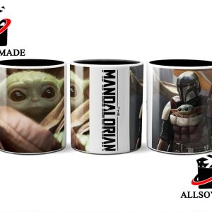 Cheap Baby Yoda And Din Djarin Mandalorian Mug, Unique Star Wars Merch 1