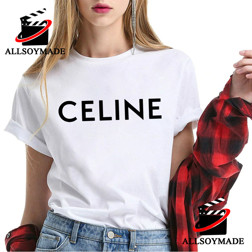 Cheap Basic Logo Celine White T Shirt, Celine T Shirt Sale Women Men -  Allsoymade
