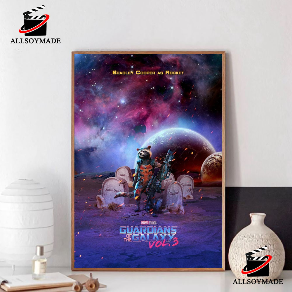 Cheap Rocket Guardians Of The Galaxy Vol 3 Movie Poster, Cool Marvel Gifts