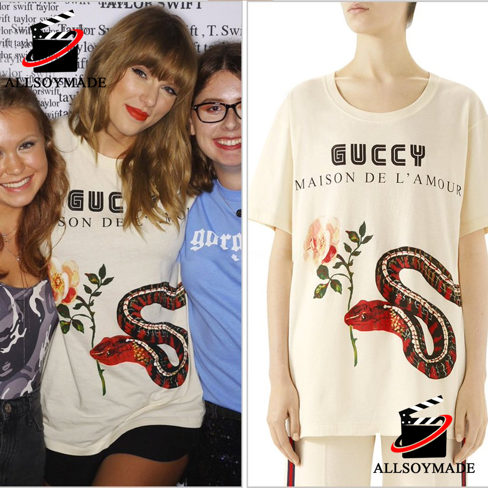 Cheap Taylor Swift Guccy Logo Maison De L'Amour Gucci T Shirt