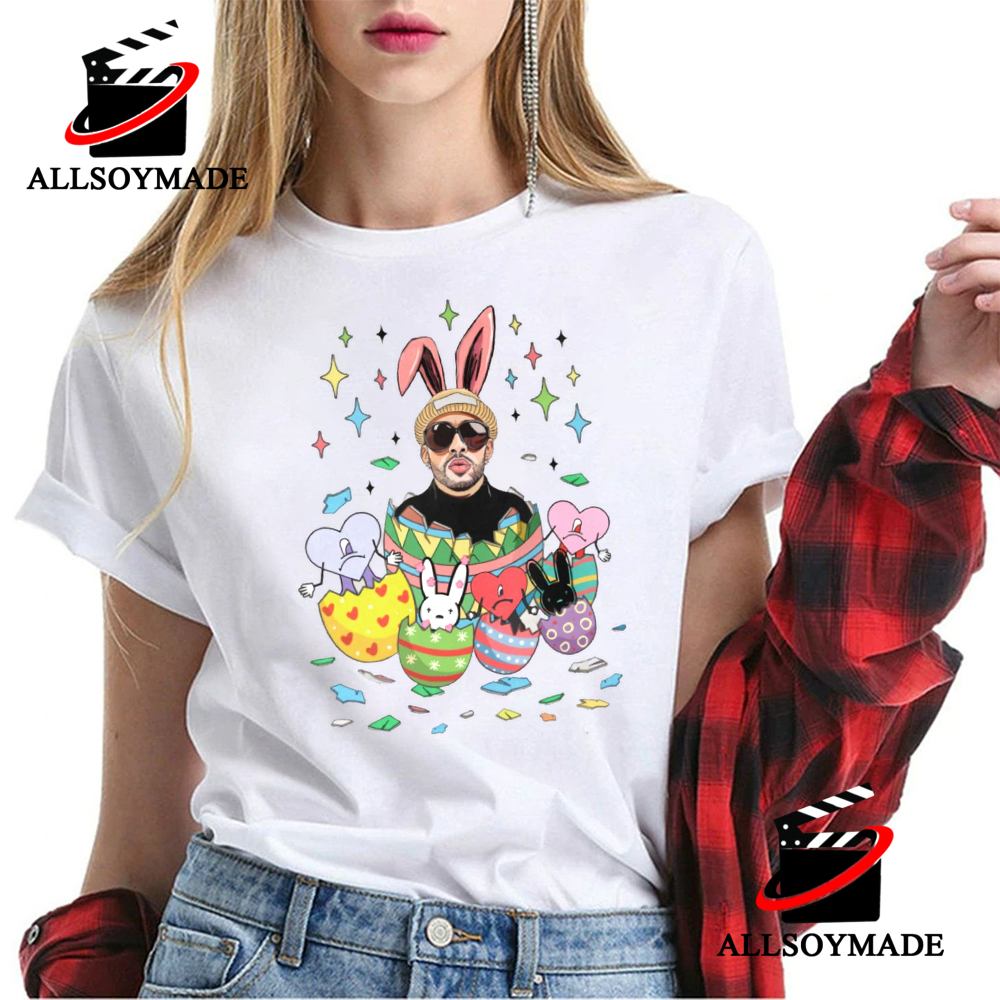 Cute Egg Bad Bunny Easter Shirts, Easter Gifts For Teens