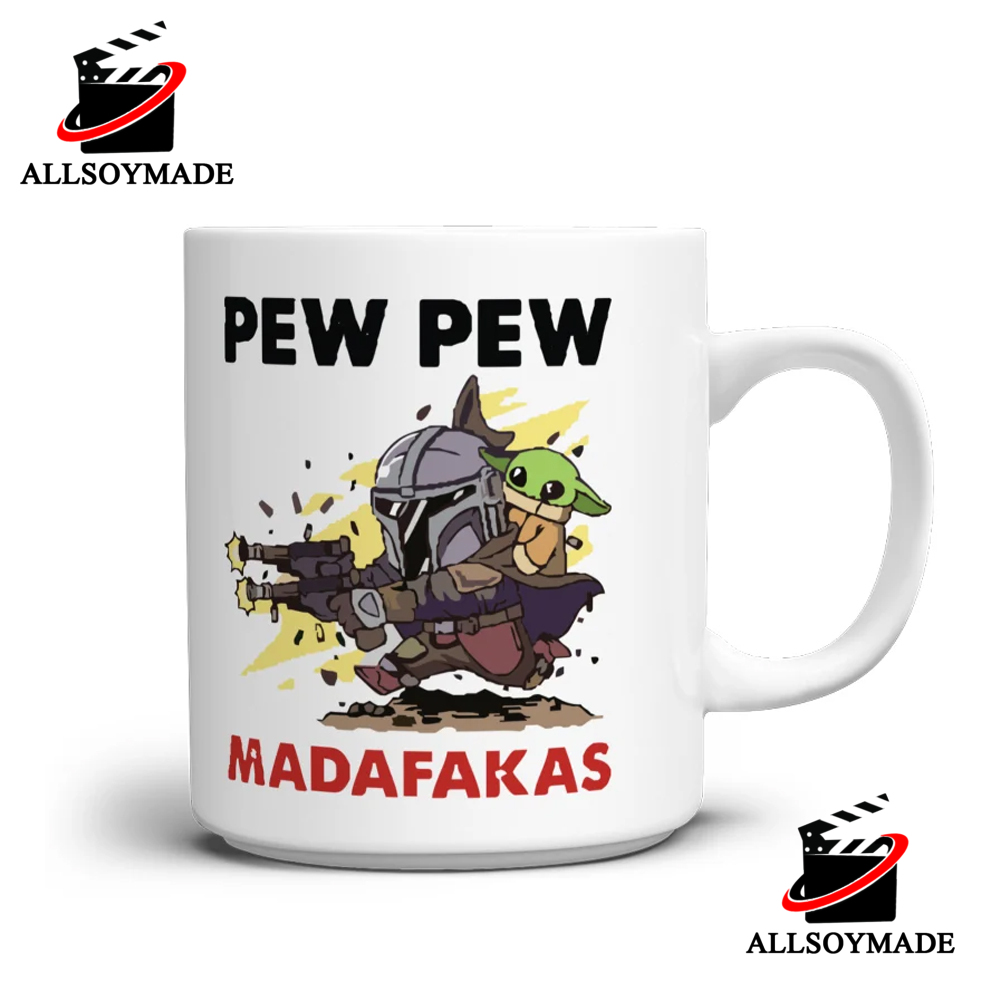 Funny Pew Pew Grogu Mug, Cheap Star Wars Merchandise - Allsoymade