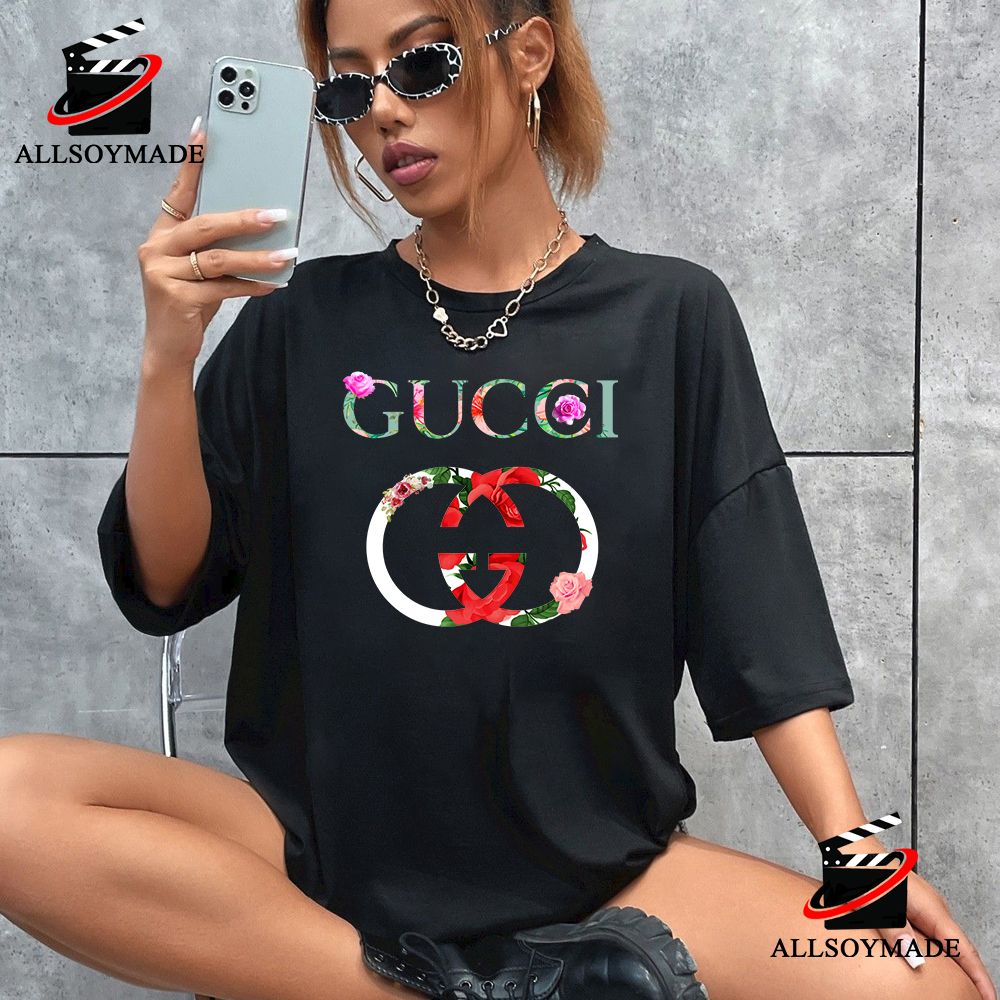 Abe Pest Trin Logo Flower Gucci Tshirt Womens, Cheap Gucci Tshirt Mens - Allsoymade