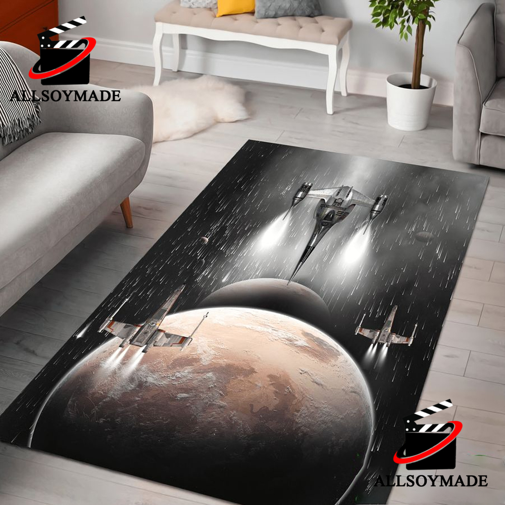 New Aircraft Black Star Wars Rug, Star Wars Gifts For Him