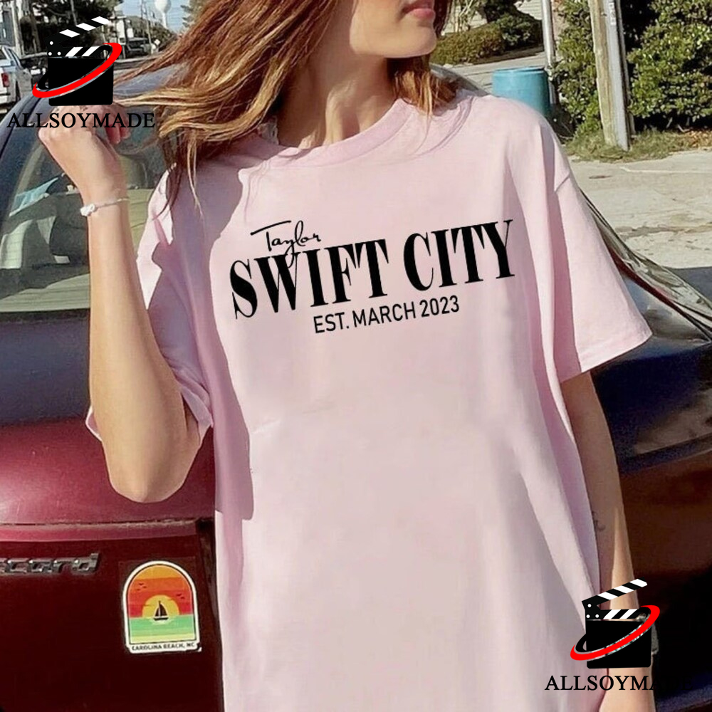 Swift City Est 2023 Taylor Swift Eras Tour T Shirt, Cheap Taylor Swift Merch  - Allsoymade