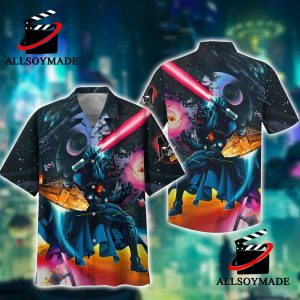 Cheap Darth Vader With Light Sword Star Wars Hawaiian Shirt, New Star Wars Merchandise 1