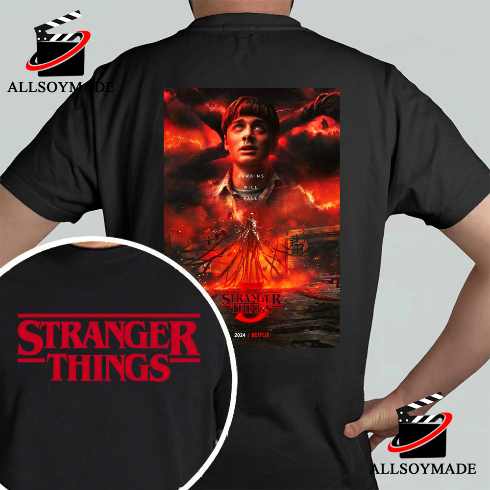 Hawkins Will Fall Stranger Things Season 5 Poster 2024 T-shirt All Over  Print Shirt –