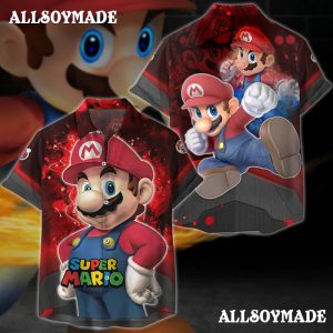 Unique Video Game Super Mario Button Up Shirt, Super Mario Bros Hawaiian Shirt