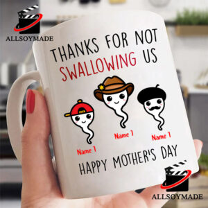 Mother's Day Gift 2023, Gift for Mom - Thanks for Not Swallowing US, Custom Photo Shirt, PersonalFury, Basic Tee / White / 3XL