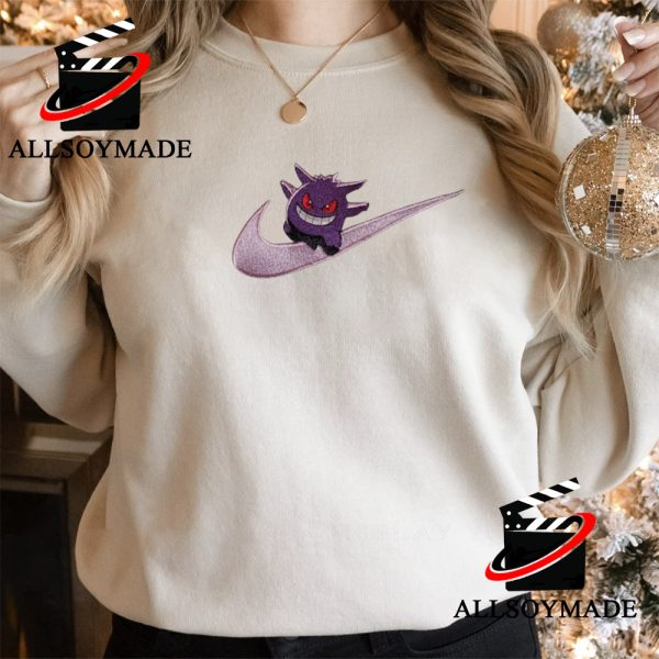 Cheap Black Gengar Embroidered Sweatshirt Hoodie, Nike Pokemon Hoodie 1