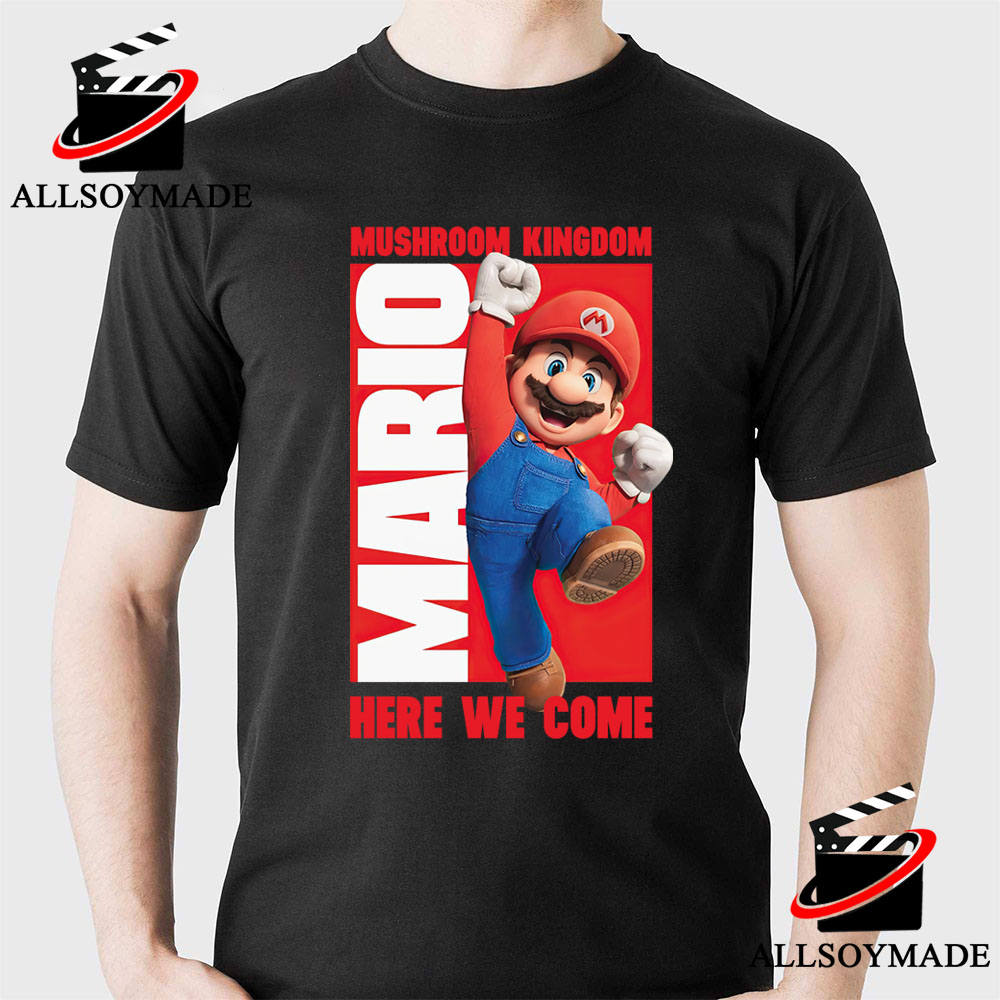 Cheap Mushroom Kingdom Super Mario Bros T Shirt Mens Boys Mario T