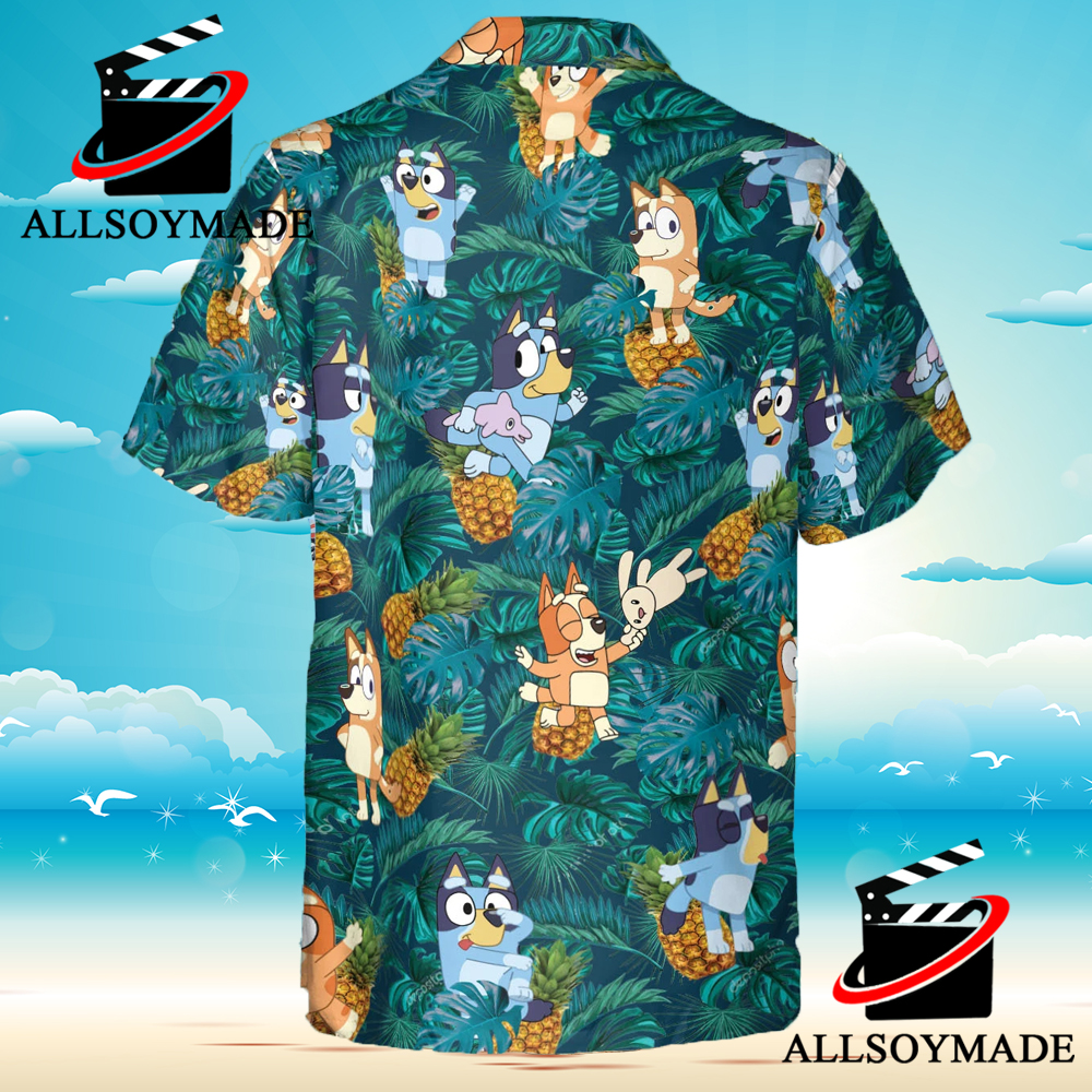 Cheap Tropical Plant Bluey Hawaiian Shirt, Bluey T Shirt For Adults ...