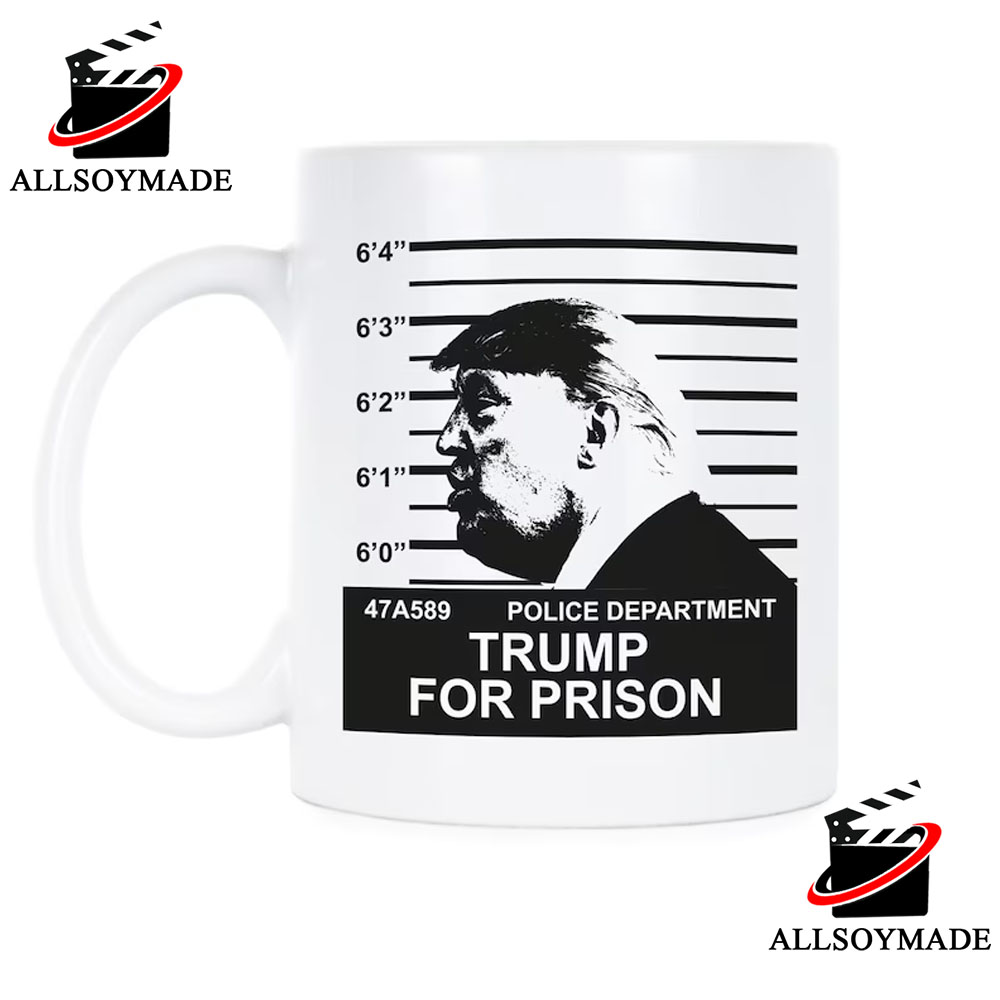 Trump Mugshot - 11 Ounce Coffee Mug - Trump 2023 Jail Mugshot - Coffee Cup  (WHITE)