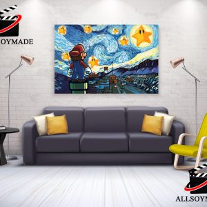 Cheap Van Gogh Starry Night Super Mario Bros Poster, Nintendo Mario Galaxy Poster 2