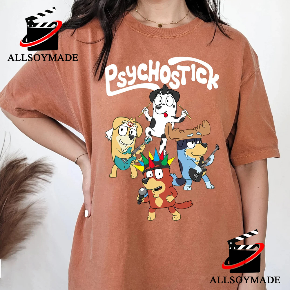 Cute Psychostick Band Bluey T Shirt For Adults, Bluey Merchandise -  Allsoymade