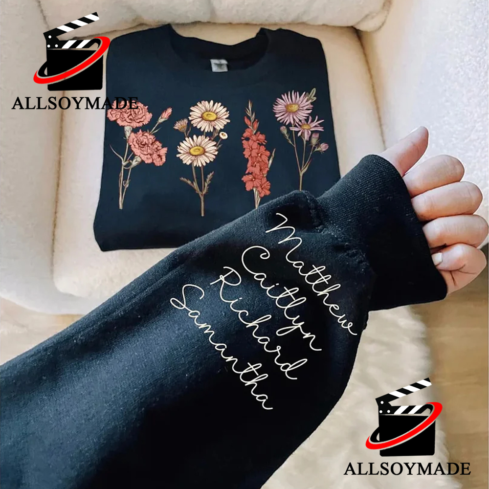 Unique Floral Mothers Day Sweatshirts, Personalized Mom Shirts