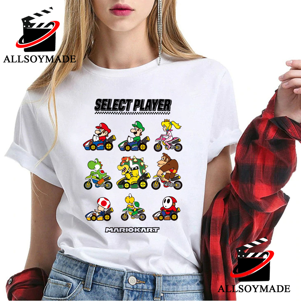 Funny Select Player Super Mario Bros T Shirt, Cheap Boys Mario T Shirt