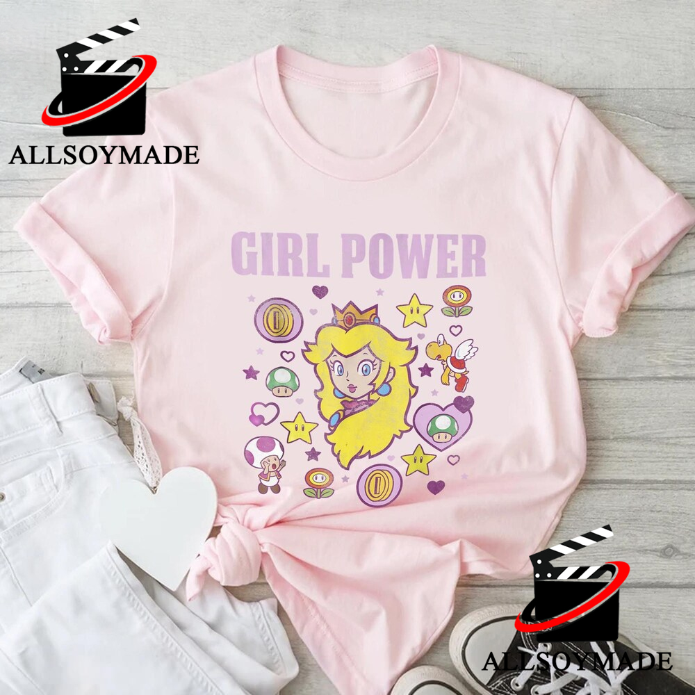 Cute Girl Power Princess Peach T Shirt, Super Mario Bros T Shirt