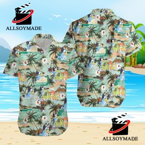 Cheap Summer Beach Bluey Hawaiian Shirt, Bluey T Shirt For Adults 1
