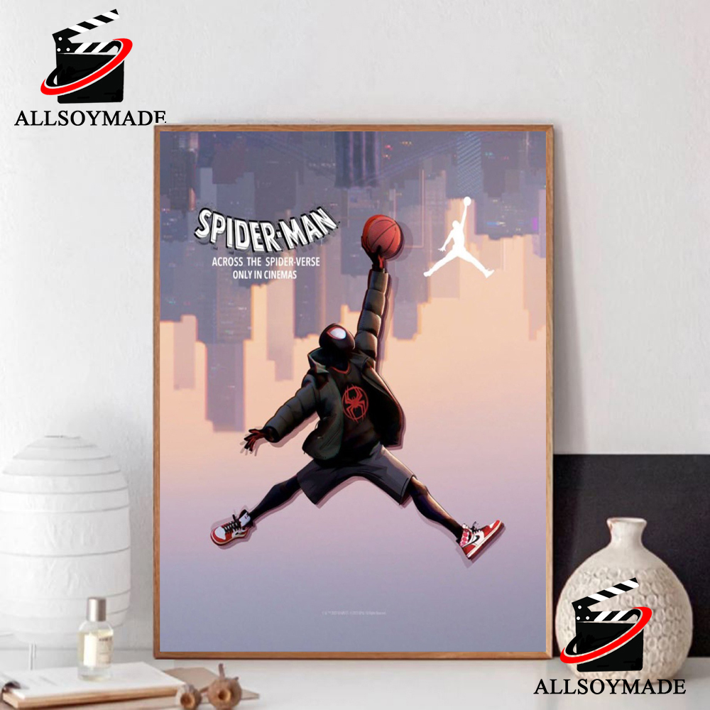 New Air Jordan 1 High Spider Man Across The Spider Verse Poster, Jumpman  Spiderman Poster - Allsoymade