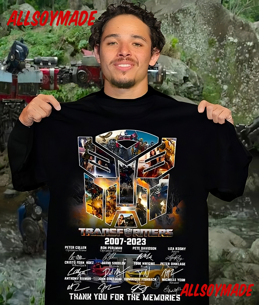 Unique All Signature Characters Of Movie Transformers T Shirt Mens, Thank You For The Memories Shirt