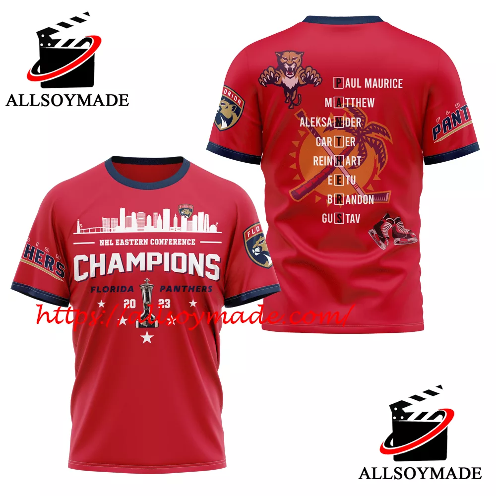 Limited Edition 2023 NHL Eastern Conference Florida Panthers Champions T  Shirt 3D, Florida Panthers T Shirt Mens - Allsoymade