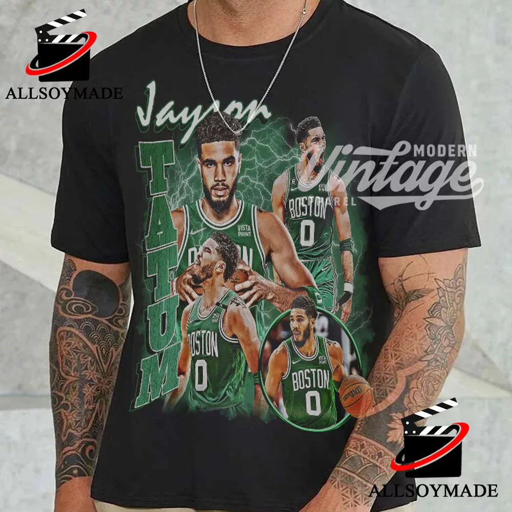 Retro Jayson Tatum Graphic Tee Boston Celtics Basketball Lover