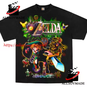 Majoras Mask The Legend Of Zelda T Shirt Mens, Vintage Nintendo Zelda Tears Of The Kingdom Shirt 1
