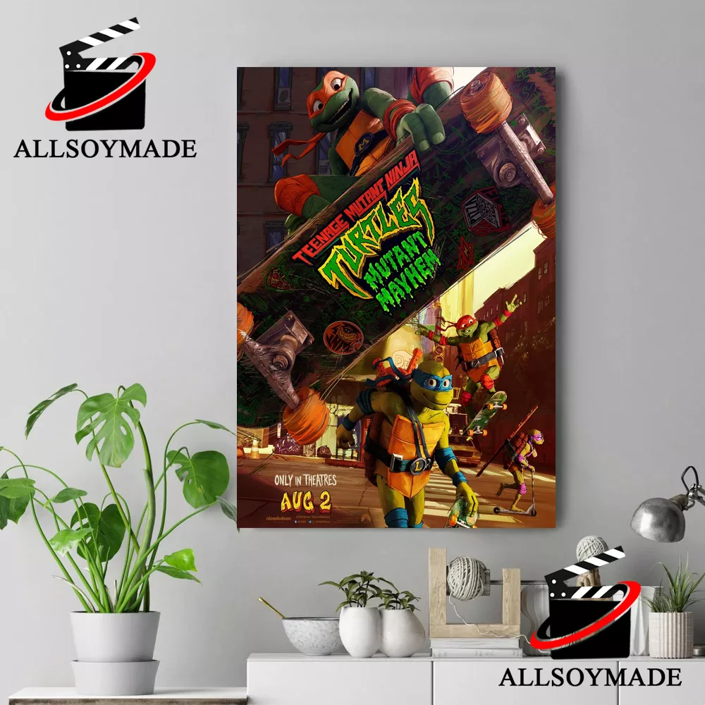  2023 Movie Poster Teenage Mutant Ninja Poster Turtles Poster  Mutant Mayhem Poster Gifts for Fans Wall Decor Canvas Art Prints Poster  Bedroom Wall (Canvas Roll 8x12 inch): Posters & Prints