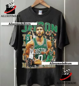 Jayson Tatum Graphic Toon Celtics Basketball White Tee Boston Shirt