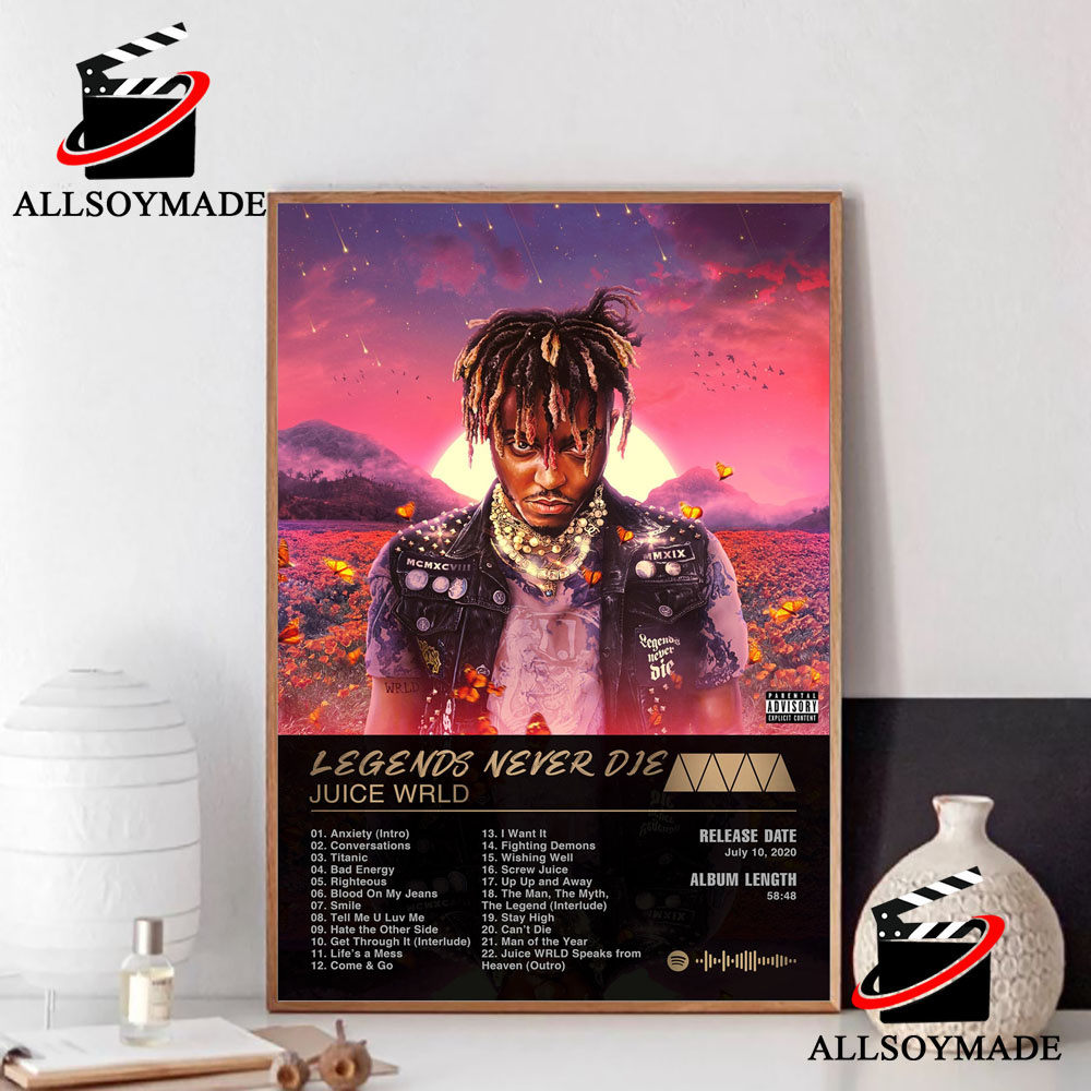 Cheap Juice Wrld Poster, Juice Wrld Album Legends Never Die Poster -  Allsoymade