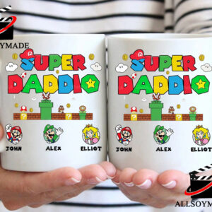 Mario Game Super Daddio Mug, Thoughtful Father's Dday Gifts, Personalized Dad Mug 1