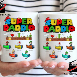 Mario Toad Luigi Super Daddio Mug, Personalized Fathers Day Gifts From Daughter Son