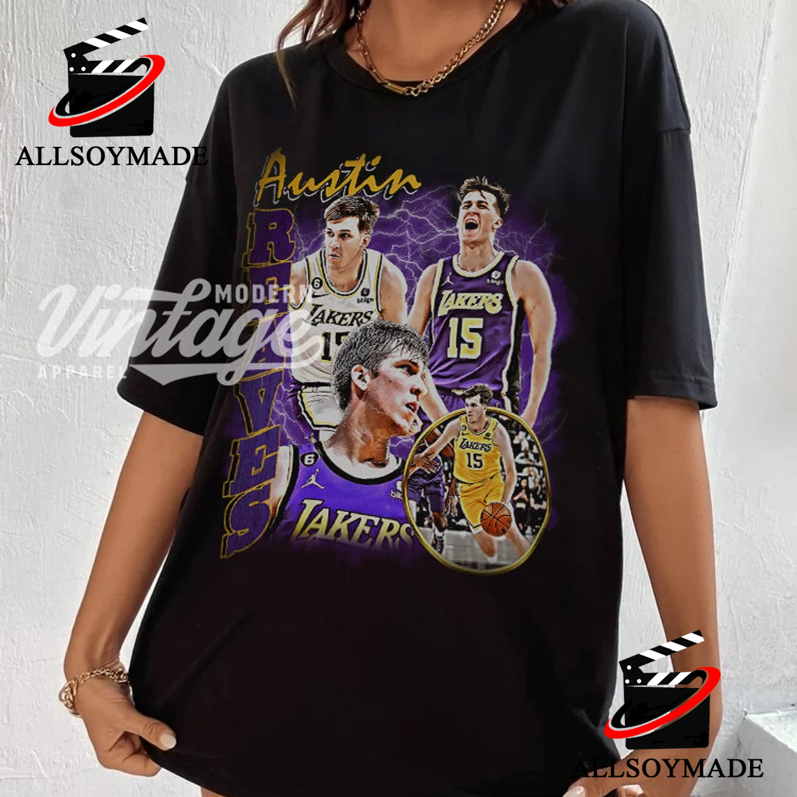 Vintage Basketball Player Los Angeles Lakers Austin Reaves T Shirt, Cheap  Austin Reaves Merchandise - Allsoymade