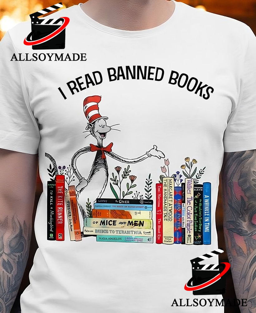 Funny The Cat in the Hat I Read Banned Books T Shirt - Allsoymade