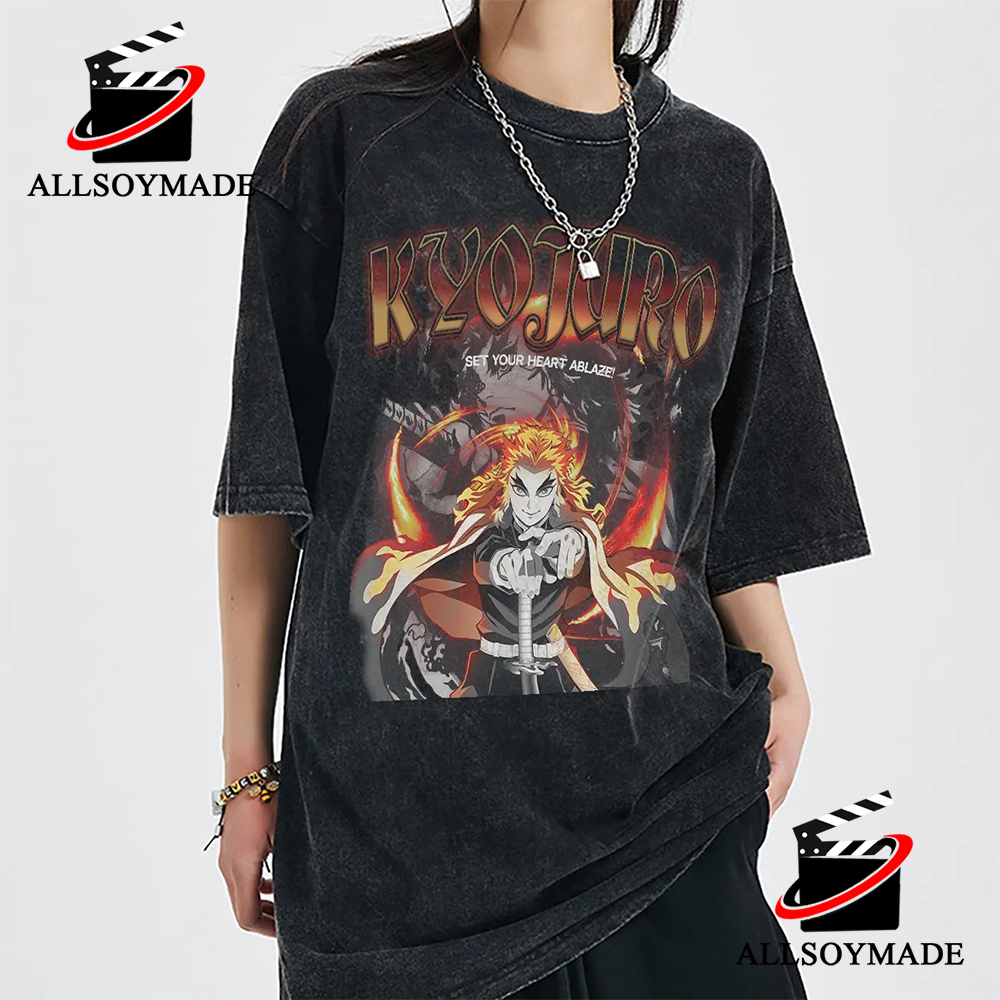 Demon Slayer T-shirt Kyojuro Rengoku Anime Kimetsu No Yaiba Anime